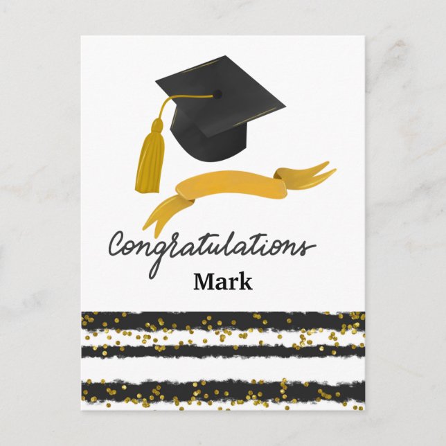 Carte Postale Confettis de Félicitations de Remise de Diplômes n (Devant)