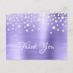 Carte Postale Confettis Diamants Argentés Satin Pailleté Pervenc