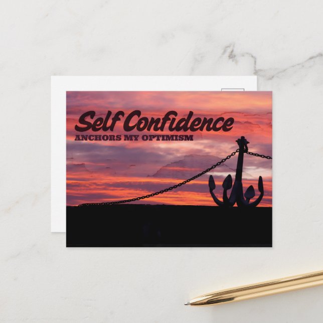 Carte Postale "Confiance en soi" Motivation Affirmation (Devant/Arrière en situation)