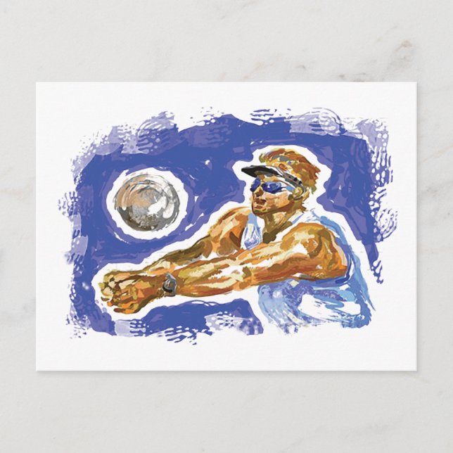 Carte Postale Configurer le volley-ball (Devant)