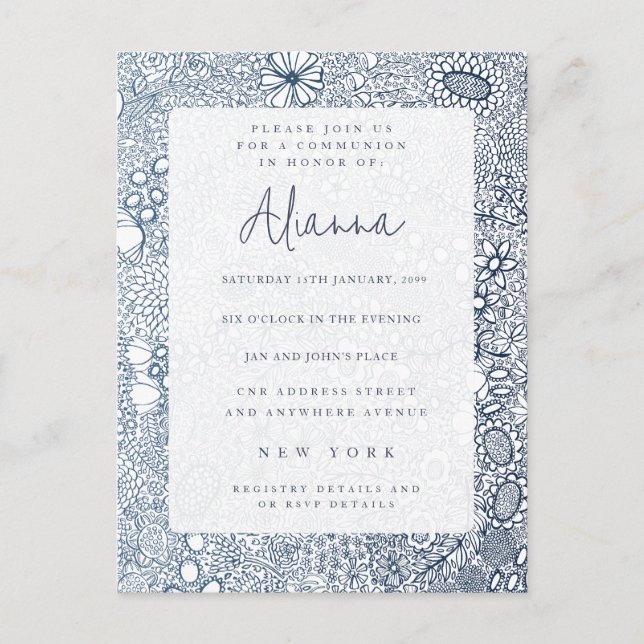 Carte Postale Confirmation de la communion de l'église du Jardin (Devant)