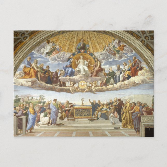 Carte Postale Conflit du Saint Sacrement, Raphael Sanzio (Devant)