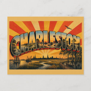 Carte Postale Confluence de la rivière de Charleston SC Art de m