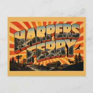 Carte Postale Confluence de la rivière de Harpers Ferry WV Monta