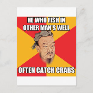 Carte Postale Confucius Dire Crabes Catch