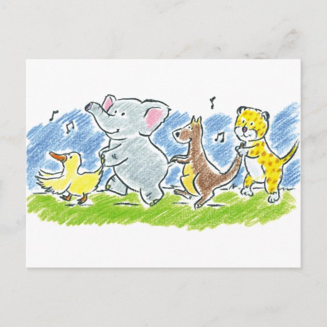 Carte postale Conga Furry Friends (Devant)