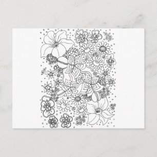 Carte Postale Conglomération de fleurs