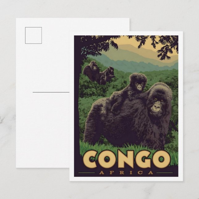Carte Postale Congo Africa Vintage Travel  (Devant / Derrière)