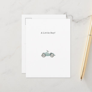 Carte Postale Congratulations Blue Car New Baby Birth Card