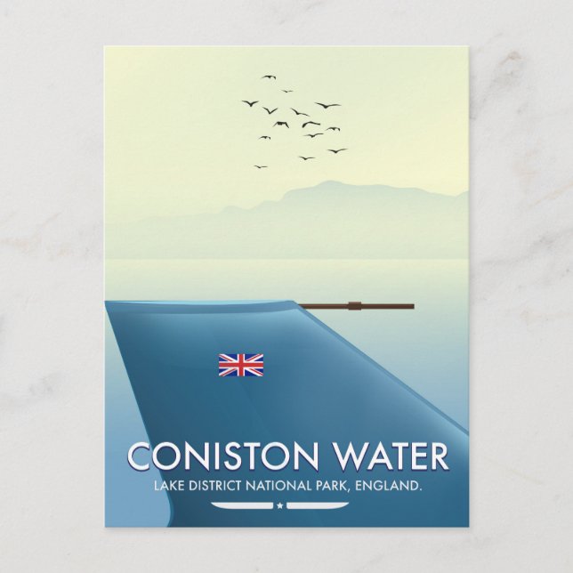 Carte Postale Coniston Water, district des lacs, Angleterre (Devant)