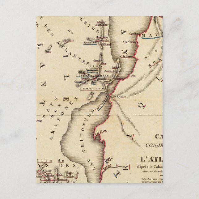 Carte Postale Conjecturale de l'Atlantique (Devant)