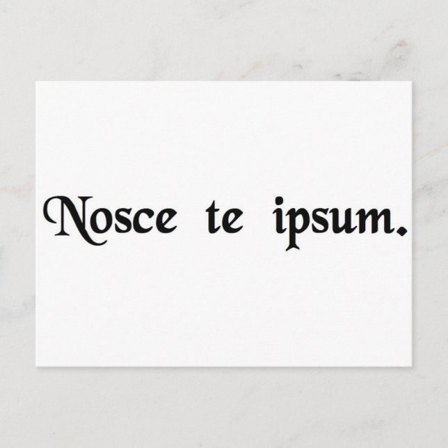 Carte Postale Connais-toi toi-même. (Devant)