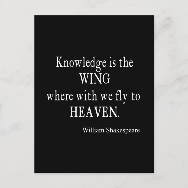 Carte Postale Connaissance Wing Vol vers le ciel Shakespeare Cit (Devant)