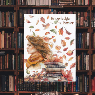 Carte Postale Connaissances Inspirantes est Puissance Feuilles d