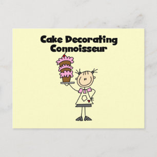 Carte Postale Connaisseuse de décoration de gâteaux féminine