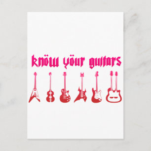 Carte Postale Connaissez votre guitare - Emo Alternative Grunge 