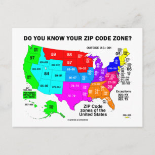 Carte Postale Connaissez-Vous Votre Zone Code Zip ? (Carte améri