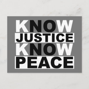 CARTE POSTALE CONNAÎTRE LA JUSTICE CONNAÎTRE LA PAIX