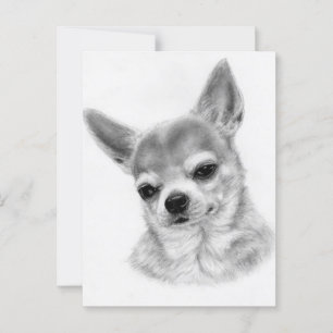 Carte Postale Connaître les yeux - Peint main Chihuahua Portrait
