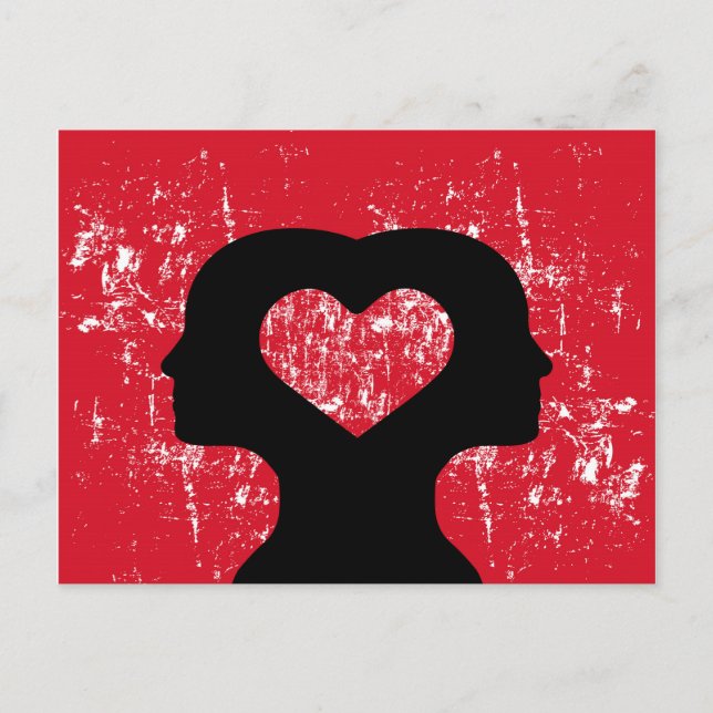 Carte Postale Connecté avec amour (Devant)