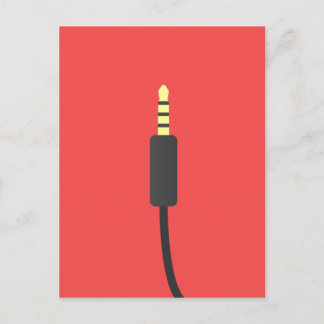 Carte Postale Connecteur audio câble musique mini