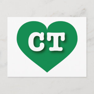 Carte Postale Connecticut Green Heart - J'aime CT
