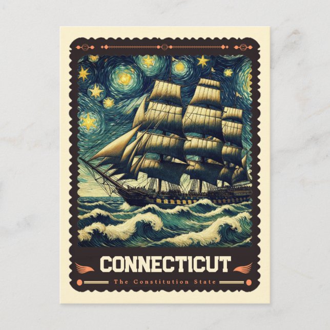 Carte Postale Connecticut | Inspiré de Vincent Van Gogh (Devant)