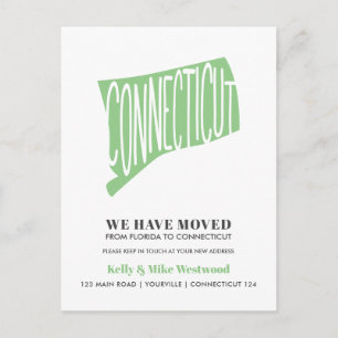 Carte Postale CONNECTICUT Nous avons déménagé Nouvelle adresse N