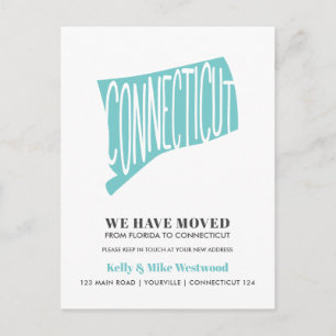 Carte Postale CONNECTICUT Nous avons déplacé Nouvelle adresse No