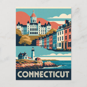 Carte Postale Connecticut USA Côte Historique de la Nouvelle-Ang