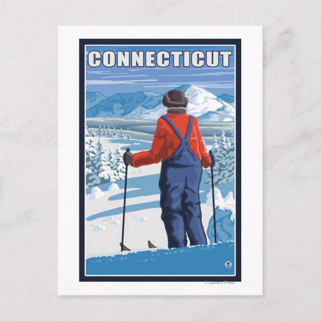Carte Postale ConnecticutSkier Vue d'admission (Devant)