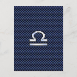 Carte Postale Connexion Libra Zodiac Navy Blue Carbon Fiber
