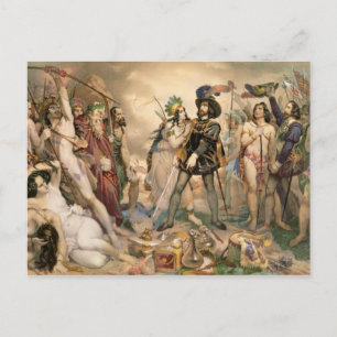 Carte Postale Conquête du Mexique