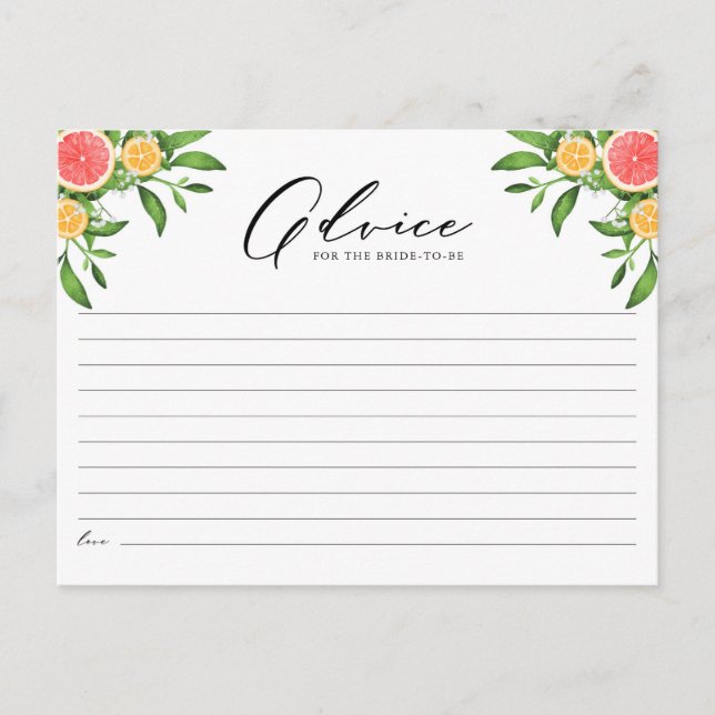 Carte Postale Conseil Oranges et pamplemousses pour le futur mar (Devant)