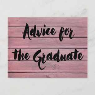 Carte Postale Conseil Pour Le Diplômé Moderne Rustique Rose Bois