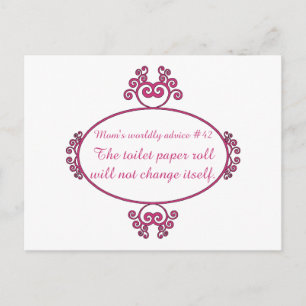 Carte Postale Conseils amusants de maman sur les t-shirts et cad