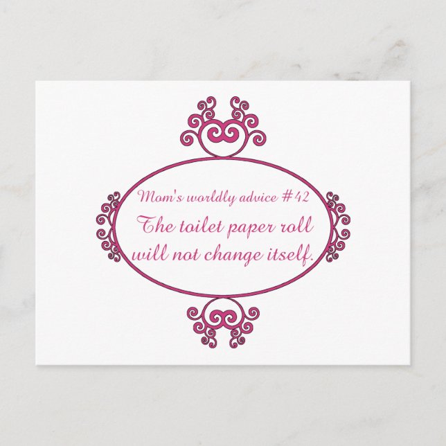 Carte Postale Conseils amusants de maman sur les t-shirts et cad (Devant)