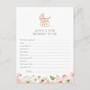 Carte Postale Conseils de Baby shower floral pour maman