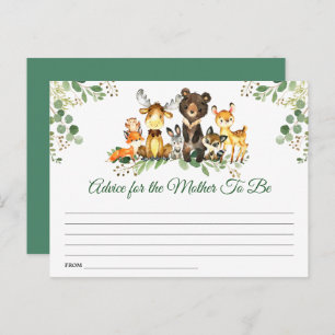 Carte Postale Conseils de Baby shower pour les animaux des bois