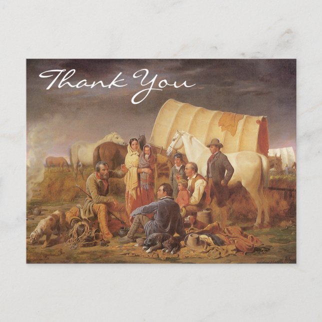 Carte Postale Conseils sur la Prairie par William Ranney, Merci (Devant)