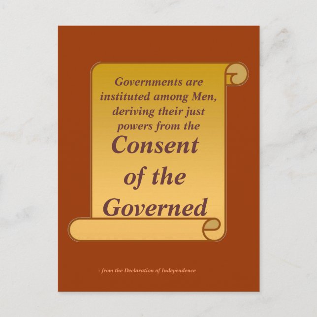 Carte Postale Consentement du Gouvernement (Devant)