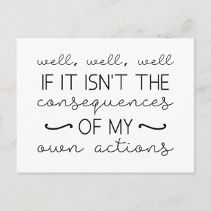 Carte Postale Conséquences De Mes Actions