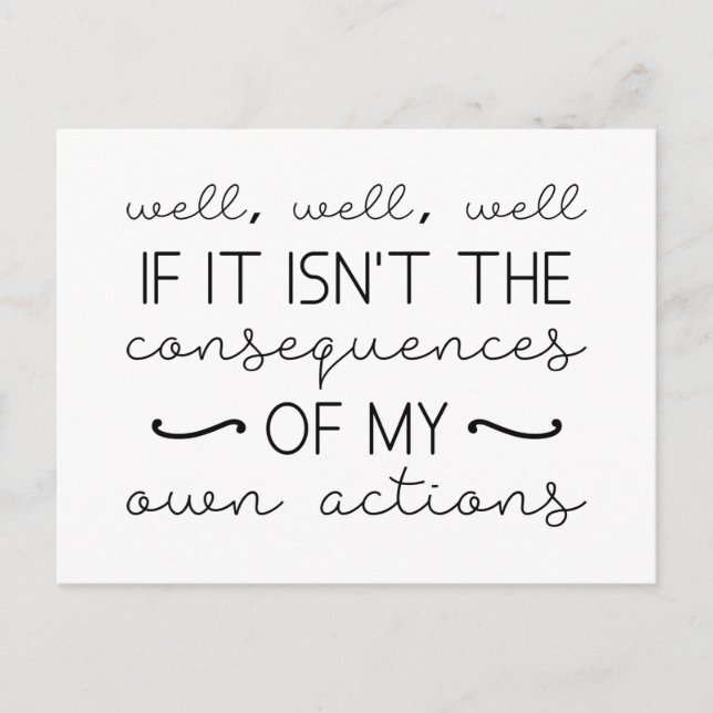 Carte Postale Conséquences De Mes Actions (Devant)