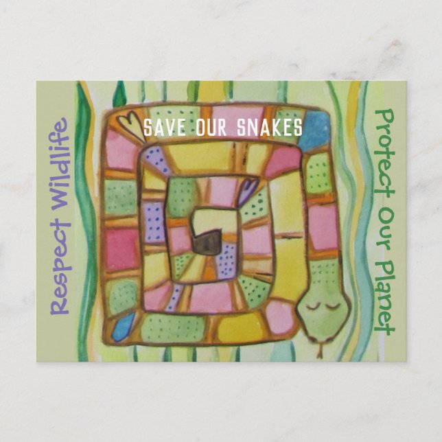 Carte Postale Conservation des serpents - Sauvez nos serpents (Devant)