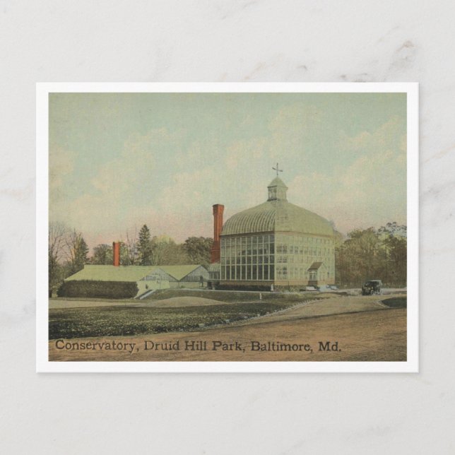 Carte Postale Conservatoire de Baltimore MD Druid Hill Park 1910 (Devant)