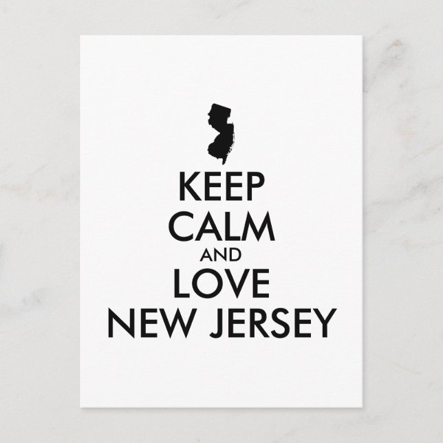 Carte Postale CONSERVER CALME et AMOUR NOUVEAU JERSEY (Devant)