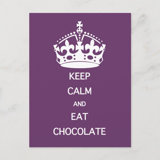 Carte Postale CONSERVER CALME MANGER CHOCOLAT- choisir la couleu (Devant)