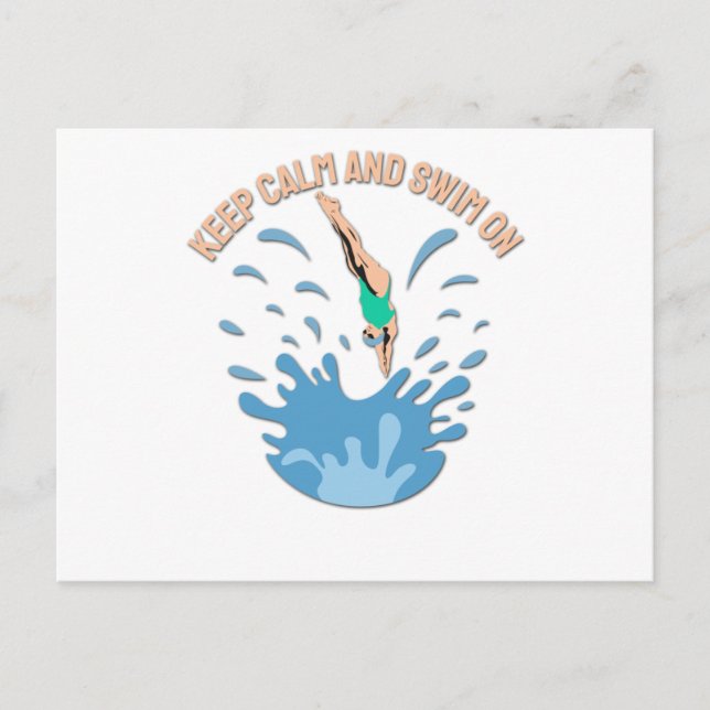 Carte Postale Conserver le calme et la baignade - Conception de  (Devant)