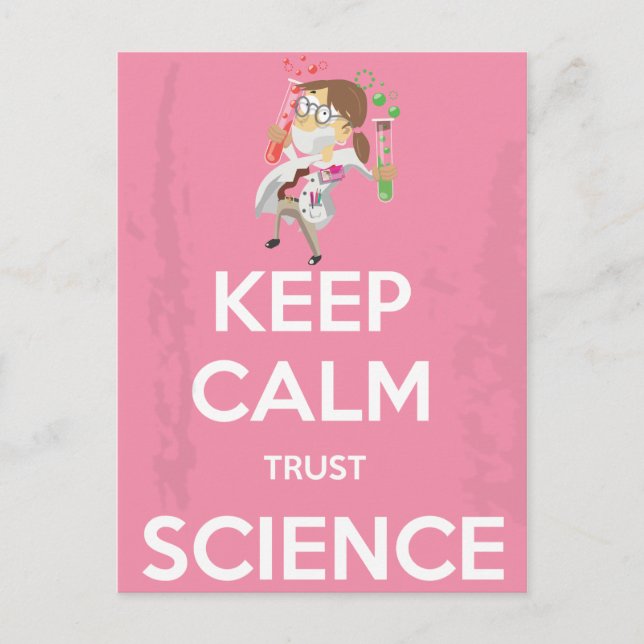 Carte Postale Conserver le calme et la confiance en la science (Devant)