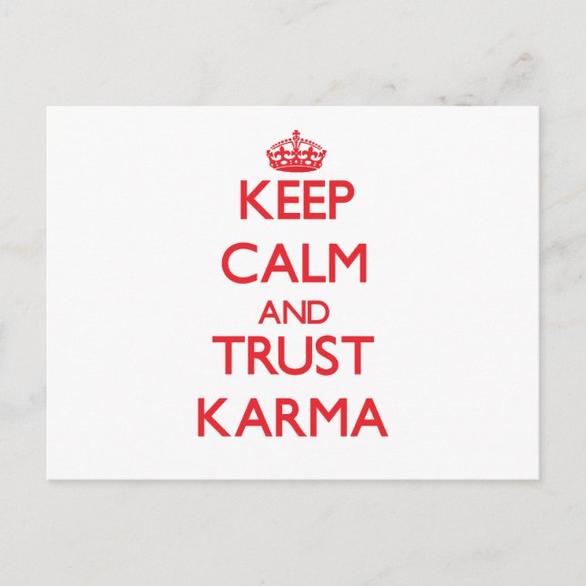 Carte Postale Conserver le calme et la confiance Karma (Devant)